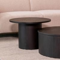 LABEL51 Ronde Salontafel 'Oliva' Zwart Eiken, 60cm - thumbnail