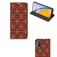 OnePlus Nord 2 5G | Hoesje met Magneet | Batik Brown - thumbnail