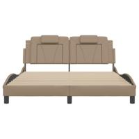 Bedframe met LED-verlichting kunstleer cappuccino 160x200 cm - thumbnail
