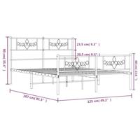 Bedframe met hoofd- en voeteneinde metaal wit 120x200 cm - thumbnail