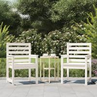 Tuinstoelen 2 st 60x48x91 cm massief grenenhout wit - thumbnail