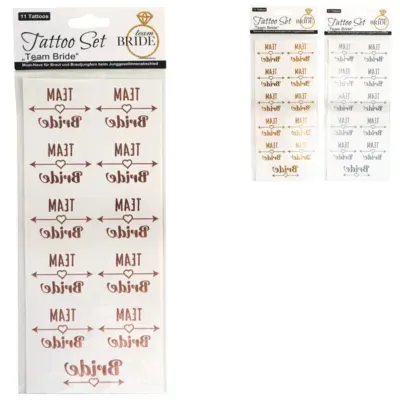Tattoo set team bride 18 cm 3 assorti set van 11 | 24 stuks