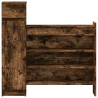 Schoenenkast 100,5x28x100 cm bewerkt hout gerookt eikenkleurig - thumbnail