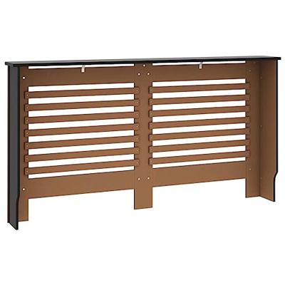 VidaXL Radiatorombouw 152x19x81,5 cm mdf zwart - thumbnail