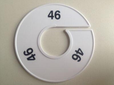 Maatring 11 cm wit/zwart 46