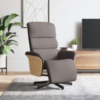 Fauteuil verstelbaar met voetensteun stof taupe - thumbnail
