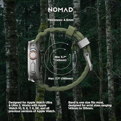 Nomad Rocky Point horlogeband / natural hardware 45/46/49mm - Forest Nomad Rocky Point horlogeband / natural hardware 45/46/49mm - Forest