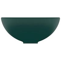 Wastafel rond 32,5x14 cm keramiek mat donkergroen - thumbnail