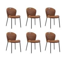 Bronx71 Stapelbare eetkamerstoel Fay eco-leer cognac - Eetkamerstoelen - thumbnail