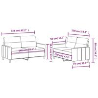 2-delige Loungeset met kussens stof bruin - thumbnail