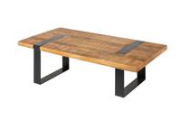 Massieve salontafel IRON CRAFT 100cm bruin naturel mangohout zwart metaal - 44183 - thumbnail