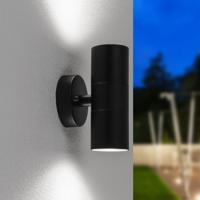 Blenda LED Wandlamp - 8 Watt 690 Lumen - IP44 Waterdicht - GU10 vervangbare lichtbron - 6500K Daglicht Wit - Dimbaar - Binnen en buiten - Up & Down Light - Zwart - thumbnail