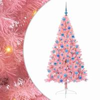 VidaXL Kunstmatig voorverlicht kerstboom met 300 led roze 180 cm pvc - thumbnail
