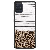 Samsung Galaxy A51 glazen hardcase - Leopard lines - thumbnail