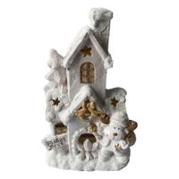 Kerstversiering DKD Home Decor Huis Wit Besneeuwd 32 x 21 x 52 cm - thumbnail