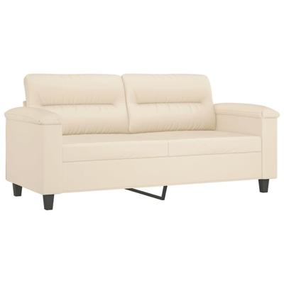 2-delige Loungeset met kussens microvezelstof beige