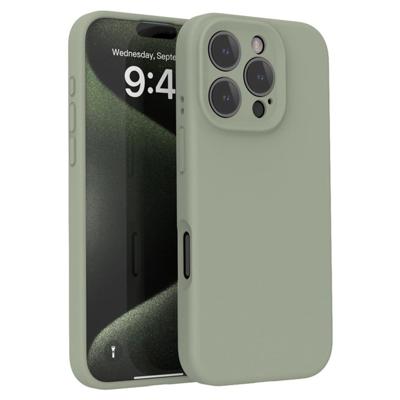Lunso iPhone 16 Pro Max hoesje - Flexibel siliconen Backcover - Basil Groen