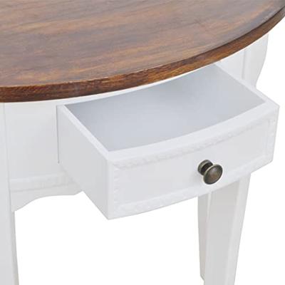 VidaXL Wandtafel met lade halfrond bruin