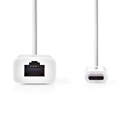 USB-C-Adapterkabel | Type-C Male - RJ45 (8P8C) Female | 0,2 m | Wit - thumbnail