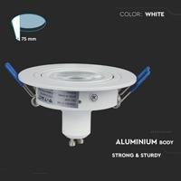 Pittsburg LED Inbouwspot - Kantelbaar armatuur - Diameter 90mm - GU10 Fitting incl. lamphouder - Rond - IP20 voor binnen - Wit - thumbnail