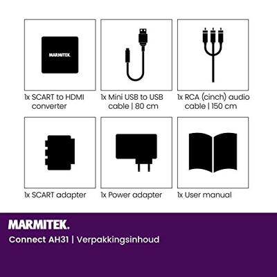 Marmitek Connect AH31 (RCA-naar-HDMI) Converter Zwart