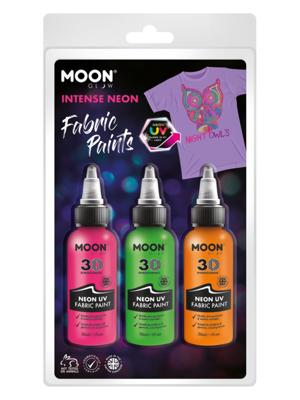 Haza Witbaard Textielverf neon 3x30ml - oranje, groen, roze