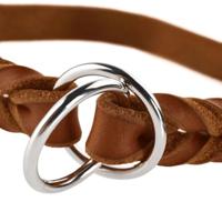 HUNTER Hondenhalsband Solid Education, cognac, Maat: L-XL - thumbnail