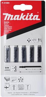 Makita P-31588 T 101 BF Decoupeerzaagblad voor Hout & Kunststof VE=5