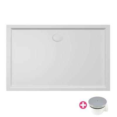 Douchebak Xenz Mariana | 110x90x4 cm | Incl.Afvoersifon-Chroom | Acryl | Rechthoekig | Wit glans Douchebak Xenz Mariana | 110x90x4 cm | Incl.Afvoersifon-Chroom | Acryl | Rechthoekig | Wit glans