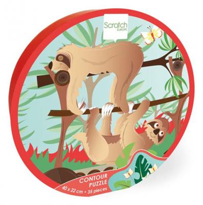 Scratch Legpuzzel Luiaard Junior 30 X 21cm Karton 35-delig