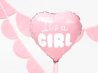 Folieballon Hart licht pink It's a girl 45cm - thumbnail
