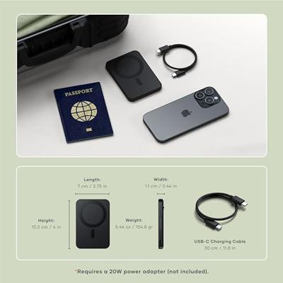 Satechi OntheGo magnetische Qi2 Powerbank met Stand (5.000mAh/20W) - Black - thumbnail