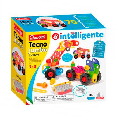 Quercetti tecno jumbo met opbergbox, 84dlg.