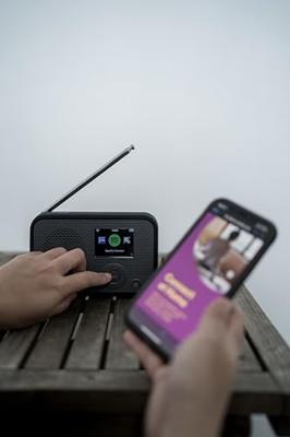 Sangean WFR-39 Zakradio met internetradio Internet, DAB, VHF (FM) Internetradio, FM, WiFi Spotify, Wekfunctie, Oplaadbaar Grijs, Zwart