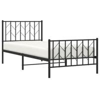 Bedframe met hoofd- en voeteneinde metaal zwart 90x200 cm - thumbnail