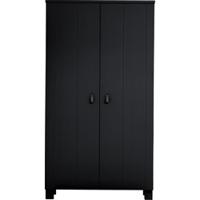 WOOOD Kledingkast 'Ties' 2 deuren, kleur Zwart - thumbnail