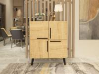 Commode MAQUERO 4 deuren saphire eik - thumbnail