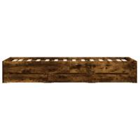 Bedframe met lades bewerkt hout gerookt eikenkleurig 90x190 cm - thumbnail