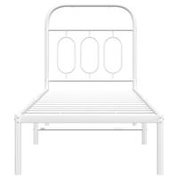 Bedframe met hoofdbord zonder matras metaal wit 75x190 cm - thumbnail