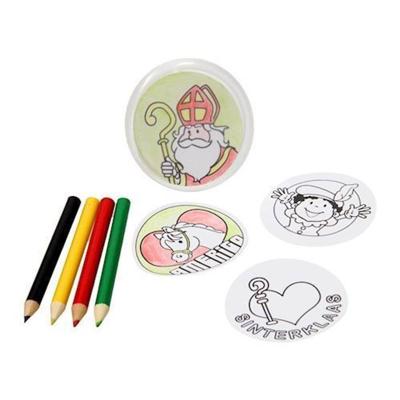Sinterklaas button maken 6 cm doorsnee inclusief kleurpotloodjes Sinterklaas button maken 6 cm doorsnee inclusief kleurpotloodjes