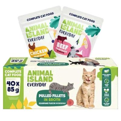 ANIMAL ISLAND Everyday Beef and chicken fillets in broth - nat kattenvoer - 40 x 85g