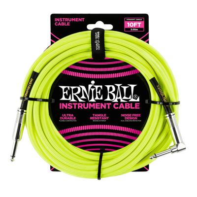 Ernie Ball 6080 Braided Instrument Cable, 3 meter, Neon Yellow Ernie Ball 6080 Braided Instrument Cable, 3 meter, Neon Yellow
