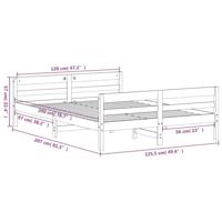 Bedframe zonder matras massief grenenhout wit 120x200 cm - thumbnail