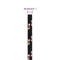 VidaXL Boot touw 10 mm 25 m polypropyleen zwart - thumbnail