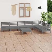 8-delige Loungeset massief grenenhout grijs - thumbnail