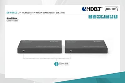 Digitus DS-55512 HDMI Adapter [1x HDMI-bus - 1x HDMI-bus] Zwart 4K UHD