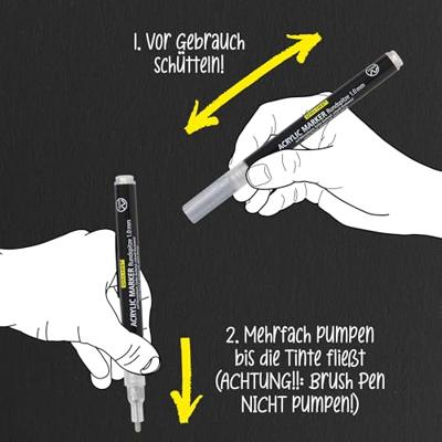 Acrylmarker online lettering 5 breedtes zilver Acrylmarker online lettering 5 breedtes zilver