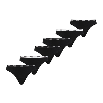 Puma 6-pack dames strings - zwart