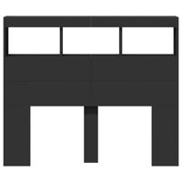 Hoofdbordkast met LED-verlichting 120x17x102 cm zwart - thumbnail