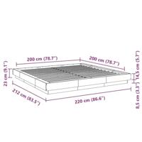 Bedframe massief hout wit 200x200 cm - thumbnail